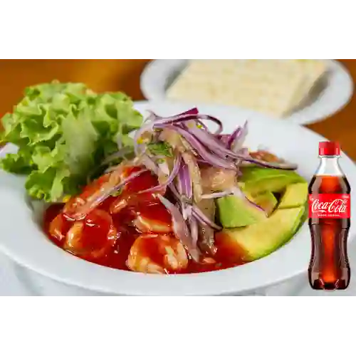 Combo Ceviche de Camarón + Coca Cola Original 400 ml