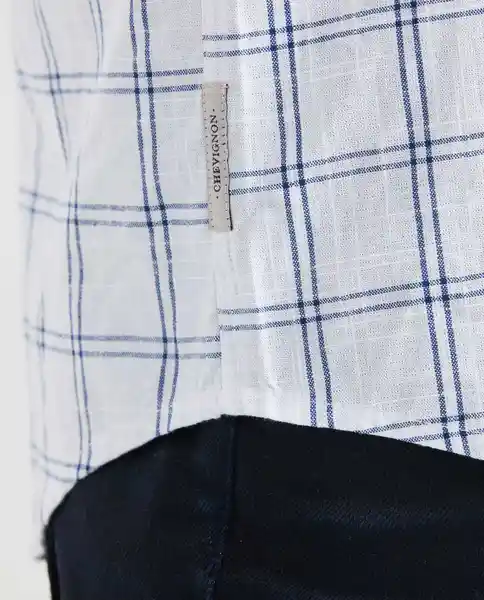 Camisa Button Down Plaid Masculino Blanco 0 Claro T. L Chevignon