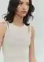 Top Sirat Gris Medio Vigoré Talla S Mujer Mango