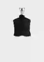Top Sage Negro Talla S Mujer Mango