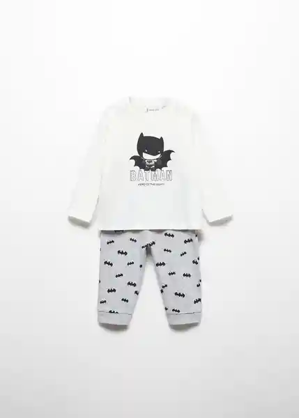 Pijama Batmanb Off White Talla 72 Niños Mango