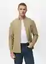 Camisa Oxford Khaki Talla M Hombre Mango
