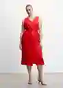 Vestido Sausalit Rojo Talla 24 Mujer Mango