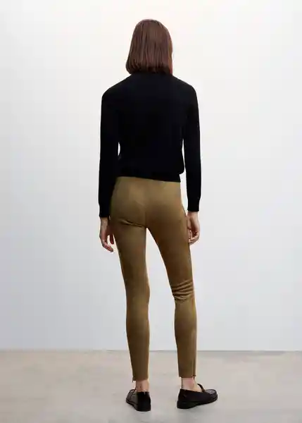 Pantalón Legging Elina Khaki Talla S Mujer Mango