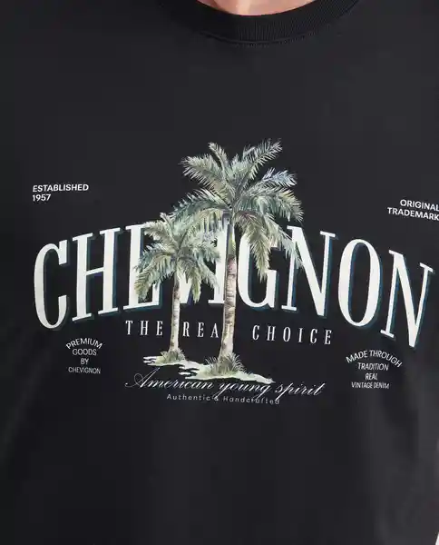 Camiseta Graphic Negro Sombrío Ultra Oscuro T. M Chevignon