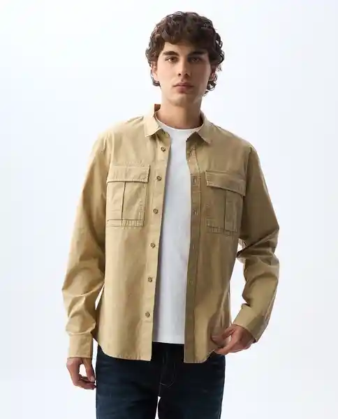 Camisa Hombre Beige Talla M 811G500_BEI161110 Americanino