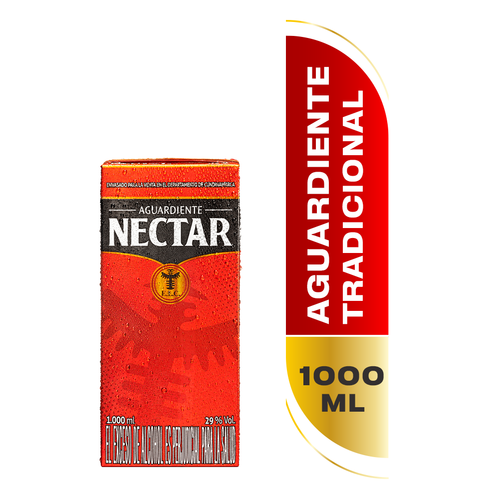 Aguardiente Nectar Rojo Tradicional 1000 ml