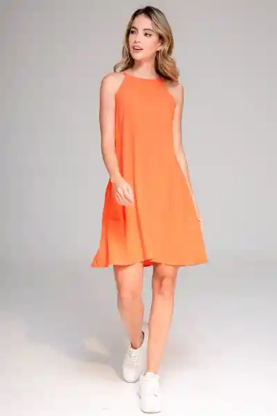 Vestido Prana Color Naranja Talla L Ragged