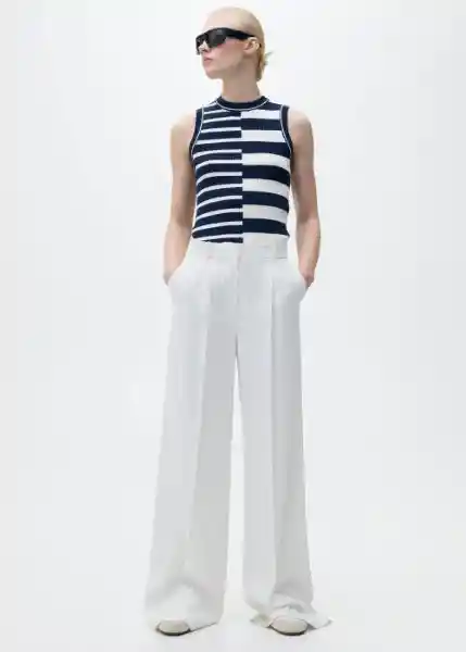Top Zunga Marino Talla M Mujer Mango