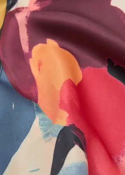 Pañuelo Poppy Rosa Talla 99 Mujer Mango