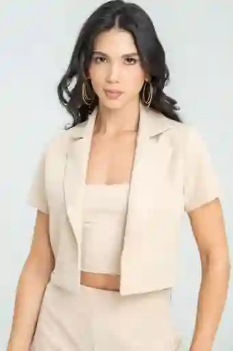 Blazer Corto Malibu Color Beige Claro Talla S Ragged