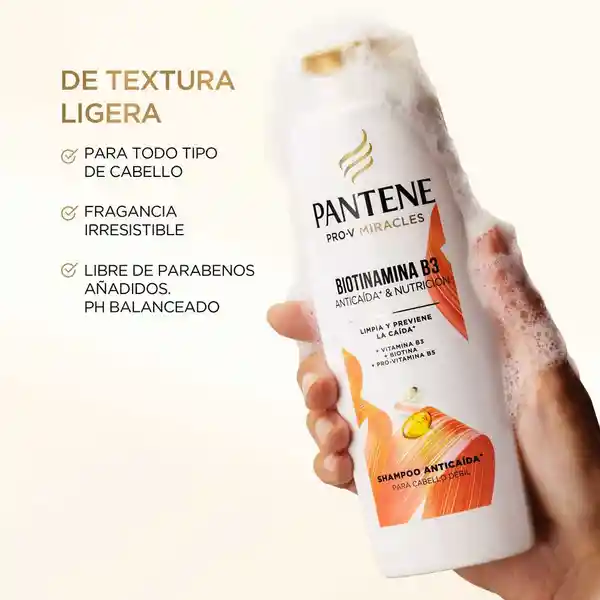 Shampoo Anticaída+ Pantene Biotinamina B3 Cabello Débil 300 mL