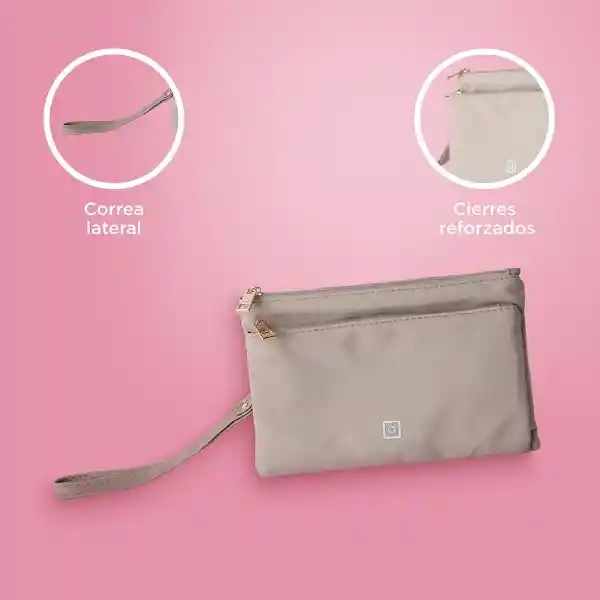 Bolso Multiuso Con Asa de Mano Beige Serie Miniso
