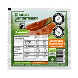 Chorizo Santarrosano Premium Colanta x 500 g