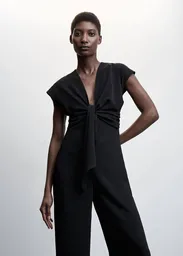 Enterizo Mono Cannes Negro Talla S Mujer Mango