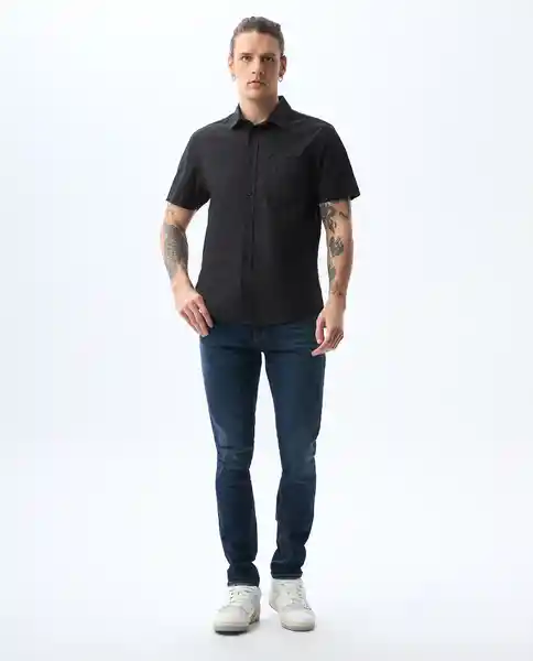 Camisa Hombre Negro Talla S 811G005_NEG190303 Americanino