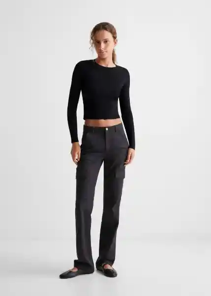 Jean Flowib Negro Talla 20 Niñas Mango