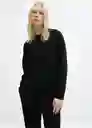 Sudadera Pique Mujer Negro Talla XL Mango