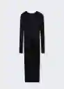 Vestido Goletabs Negro Talla L Mujer Mango