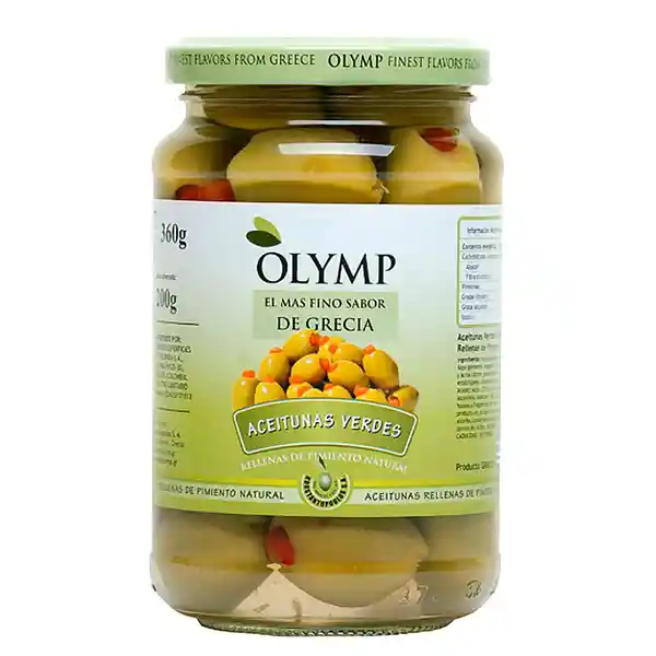 Olymp Aceitunas Verdes Rellenas de Pimiento