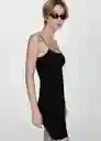 Vestido Ciruela Negro Talla M Mujer Mango