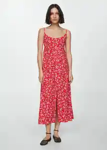 Vestido Flores Rojo Talla XL Mujer Mango