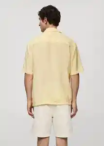 Camisa Piscina Amarillo Talla M Hombre Mango