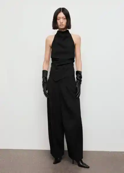 Top Emilia Negro Talla S Mujer Mango