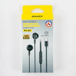 Awei Audífonos Alámbricos Tipo C pc-6T