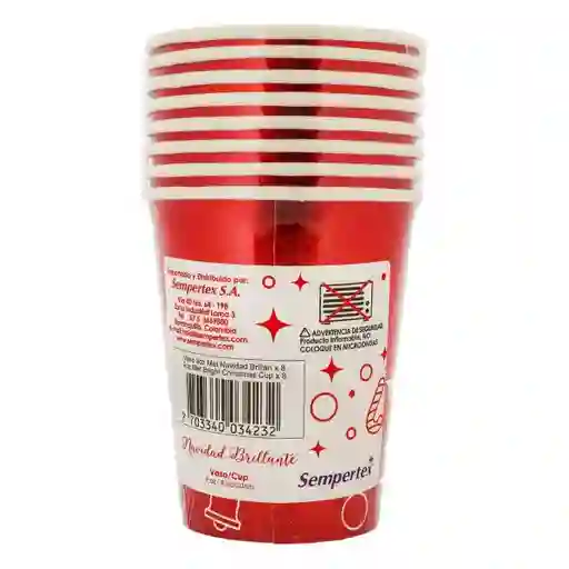 Vasos Carton Met Navidad Sempertex 7703340034232