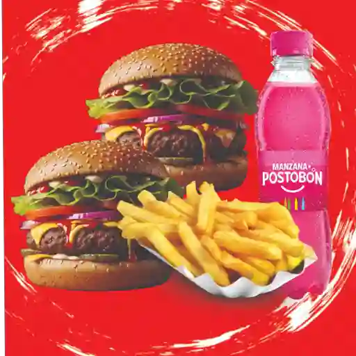 Combo 2hamb clásica+2papas+2gaseos 250ml