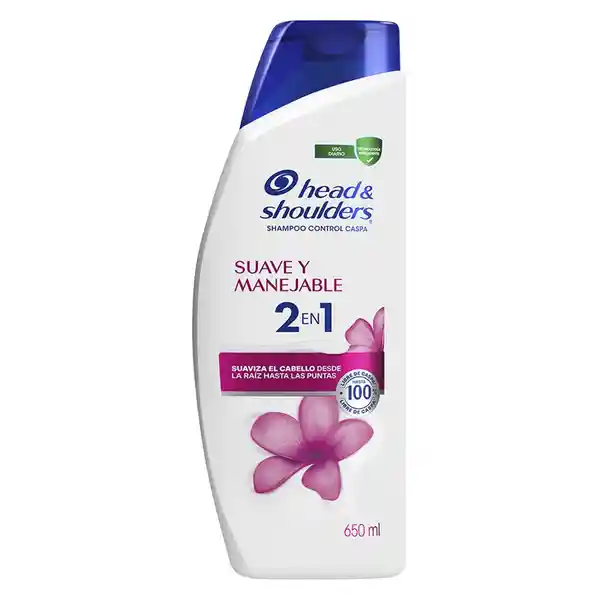 Head & Shoulders Shampoo 2 en 1 Suave Y Manejable 650 mL