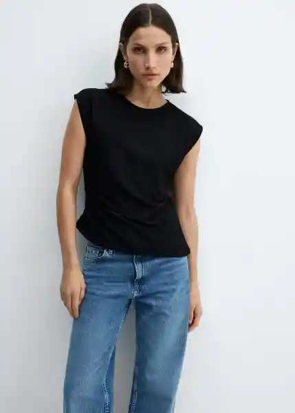 Top Cintita Negro Talla L Mujer Mango