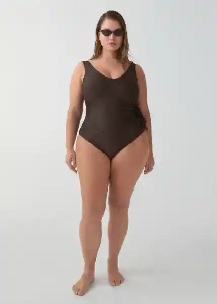 Vestido Bañador Olasp Chocolate Talla 26 Mujer Mango