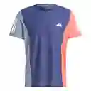 Adidas Camiseta Manga Corta Para Correr Hombre Azul Talla XS