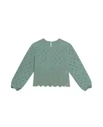 Blusa Eyelet Longsleeve Verde Golfo Medio Talla L Chevignon