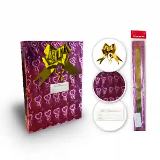 Magic Party Kit Regalo Papel Holografico Fucsia