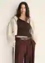 Top Bea Marrón Talla XS Mujer Mango