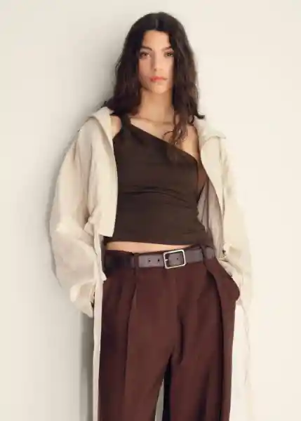 Top Bea Marrón Talla XS Mujer Mango