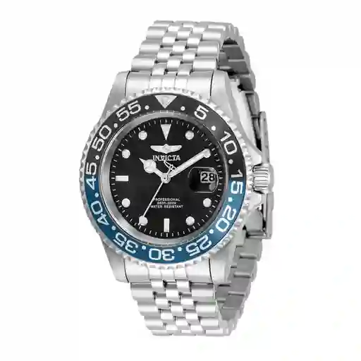 Invicta Reloj Acero Hombre Plata Negro y Azul 34104