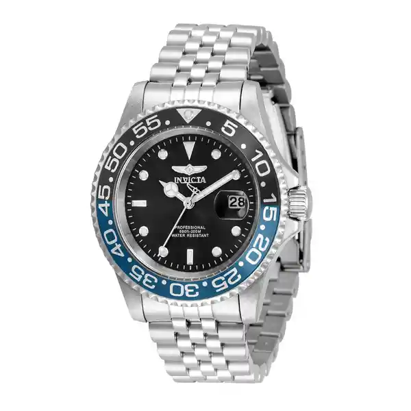 Invicta Reloj Acero Hombre Plata Negro y Azul 34104