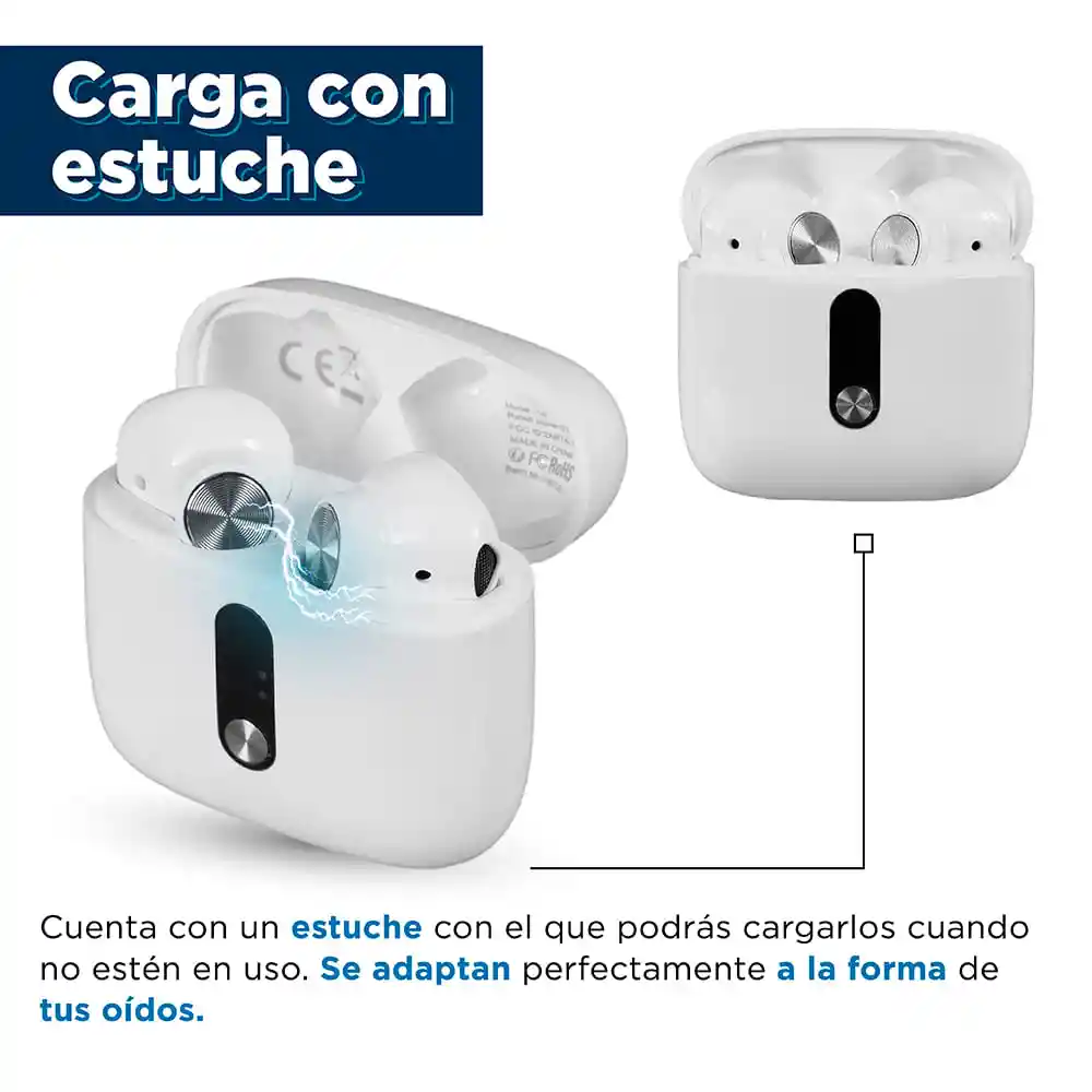 Audionos Half in Ear Tws Blanco Modelo 118 Miniso