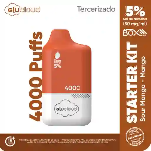 Combo Glucloud Starter Kit Sour Mango Pod Box / 4000 Puff