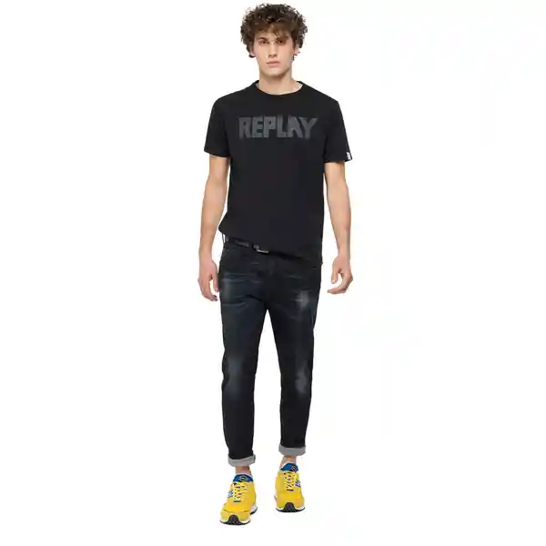 Replay Camiseta Garment Dyed Cotton Negro Talla M