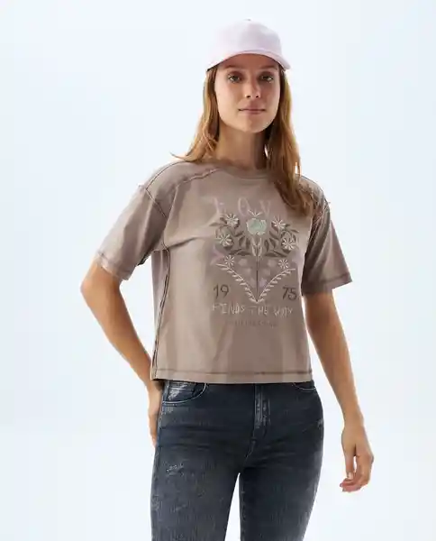 Camiseta Mujer Café Talla S 609F000 Americanino