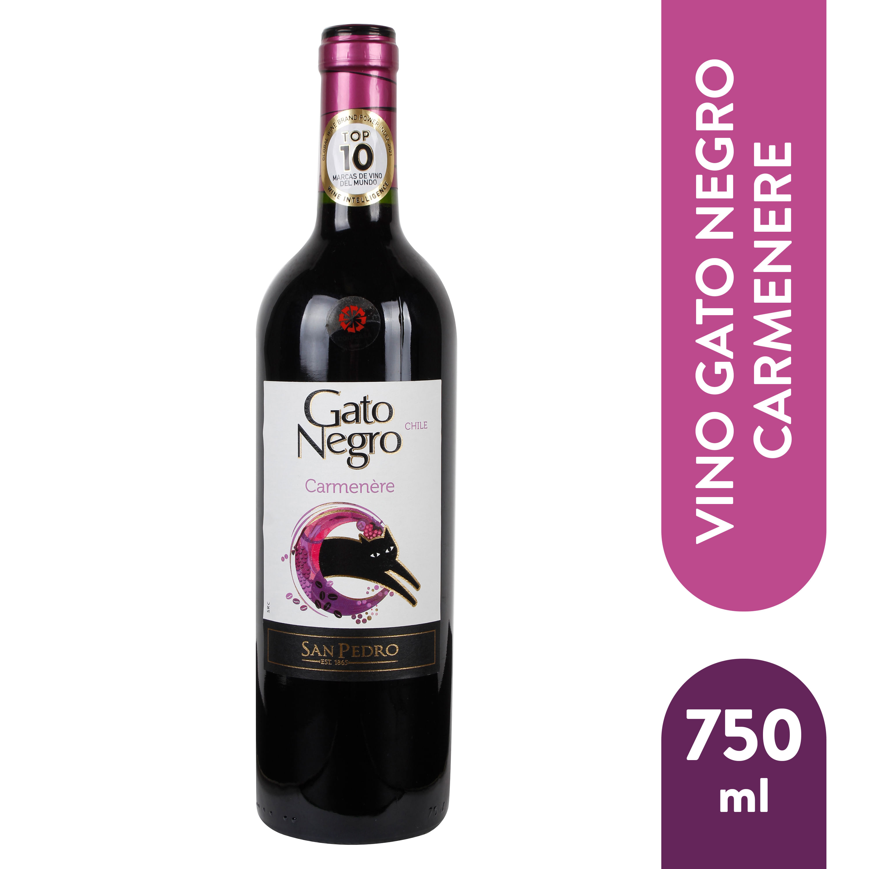 San Pedro Gato Negro Vino Tinto Carmenère 750 ml