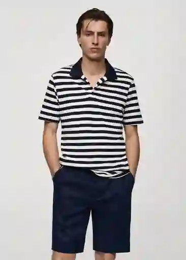 Polo Limospo Navy Talla L Hombre Mango