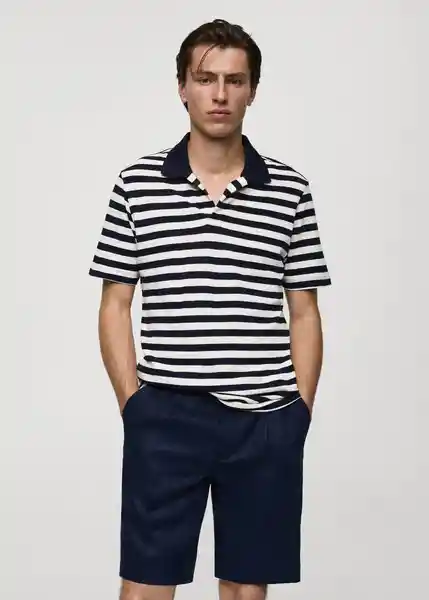 Polo Limospo Navy Talla L Hombre Mango