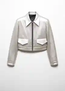 Chaqueta Silver Plata Talla S Mujer Mango