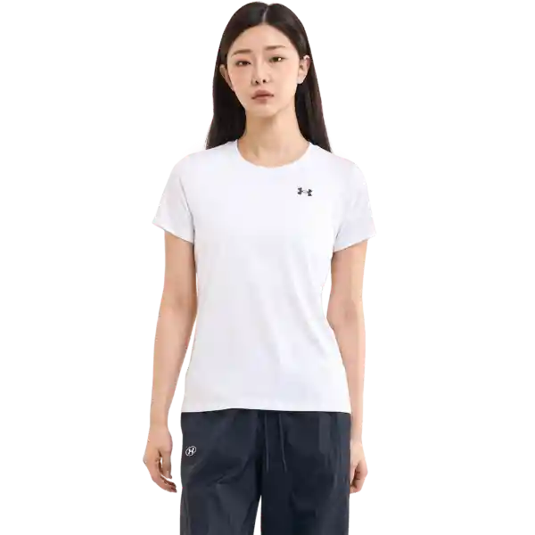 Under Armour Camiseta Tech Ssc Solid Blanco Para Mujer Talla LG